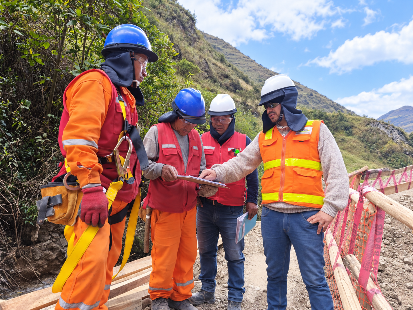 Equipo técnico revisando información y coordinando actividades